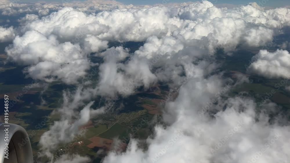View above the clouds and airplane turbine View above the clouds and airplane turbine