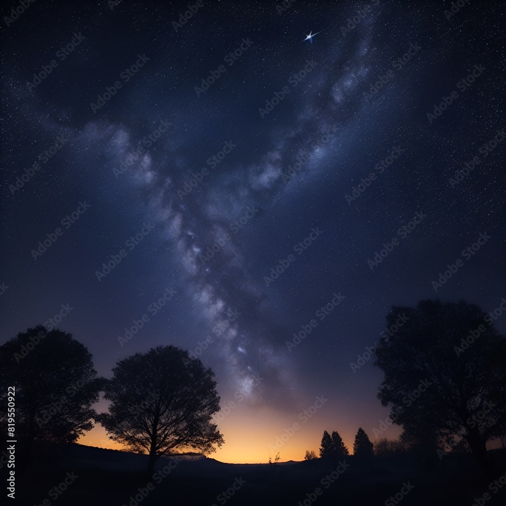 夜の星空の風景 夜の星空の風景
