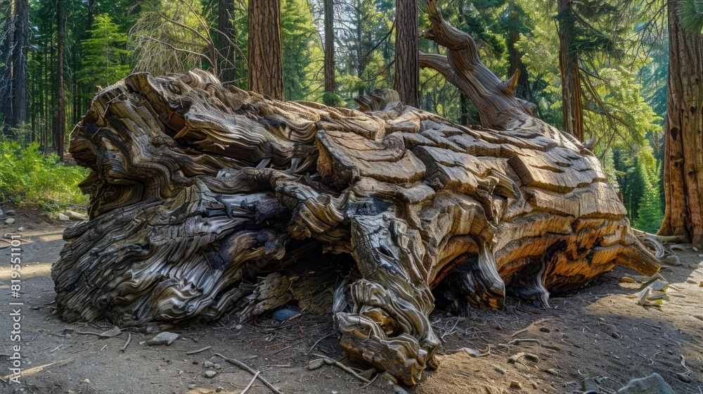 Fallen Giant Sequoia Tree in the Ancient Grove. National Park, California, United States Fallen Giant Sequoia Tree in the Ancient Grove. National Park, California, United States