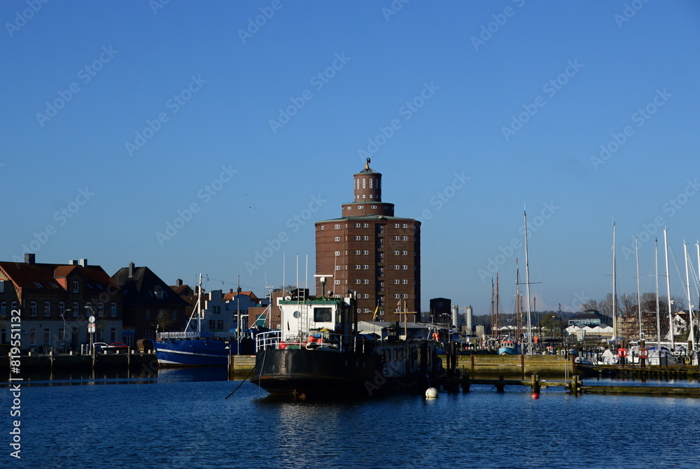 Naklejka premium Port in the Town Eckernförde at the Baltic Sea, Schleswig - Holstein