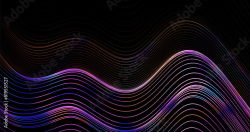 Wave pattern vector. 3D glowing abstract digital particles background. Technology concept. Abstract background. Future vector illustration