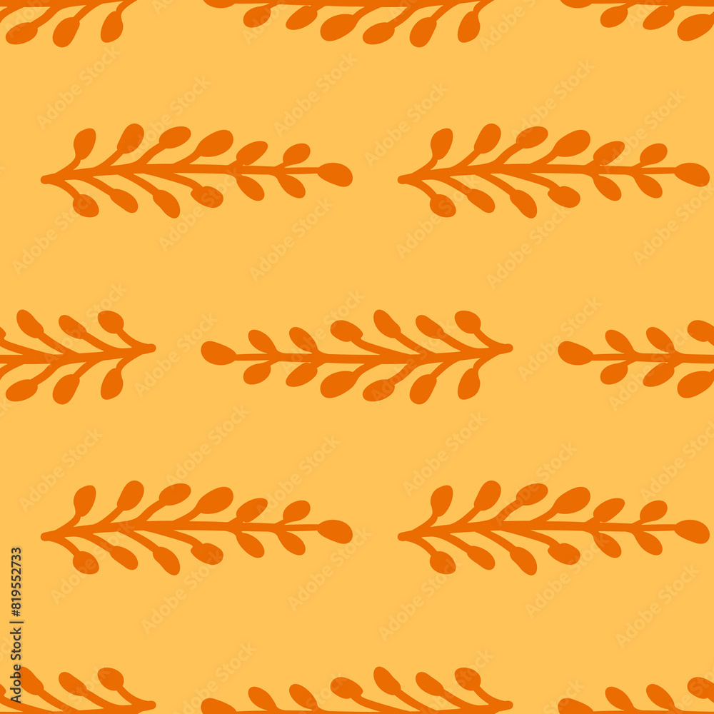 Fototapeta premium Stylish seamless leaf pattern with a modern twist, perfect for wallpapers and textiles, featuring a mix of nature and abstract elements.