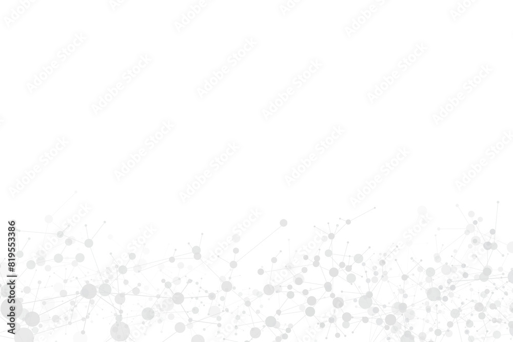 Molecules on gray background. Used for design healthcare, science and medicine background. DNA strand. Molecular structures Molecules on gray background. Used for design healthcare, science and medicine background. DNA strand. Molecular structures