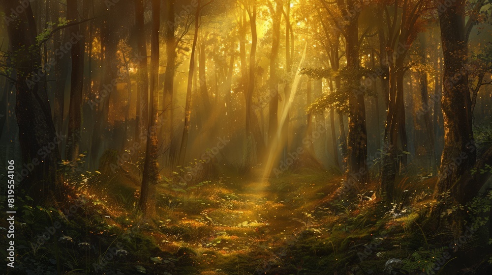 Fototapeta premium Enchanted Forest Sunrise