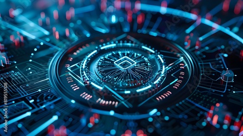 Wallpaper Mural Digital Shield Safeguarding Virtual Vault:A Cybersecurity Artwork Symbolizing Secure Banking and Torontodigital.ca