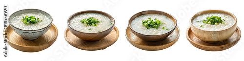 Cantonese Congee isolated on transparent png background. Generative ai