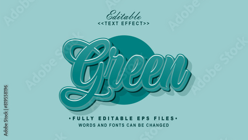 editable green text effect.typhography logo