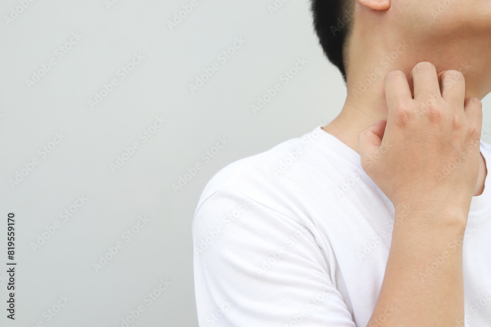 Man suffers from itchy, irritated skin due to COVID-19 Man suffers from itchy, irritated skin due to COVID-19