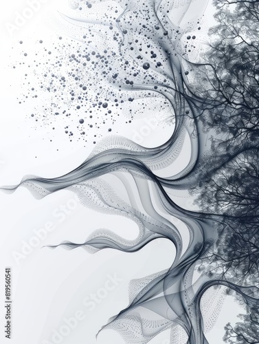Some wide dendrograms and curve science and technology information data background photo