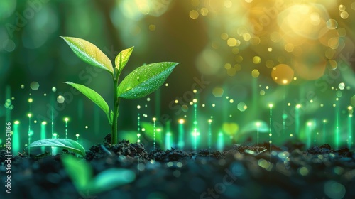Nurturing sustainable growth. Technology enhances plant development