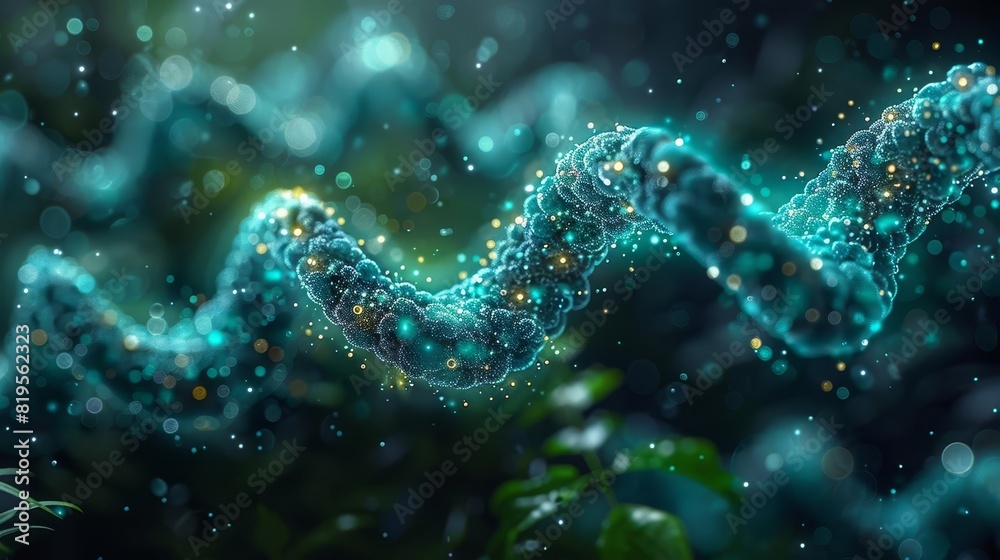 The double helix structure of DNA, a molecule that encodes the genetic instructions for living things. The double helix structure of DNA, a molecule that encodes the genetic instructions for living things.