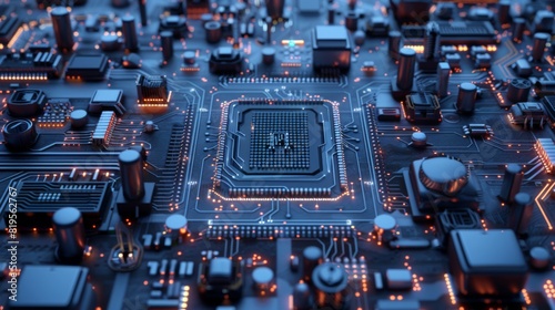 A Detailed Computer Motherboard Circuit. photo