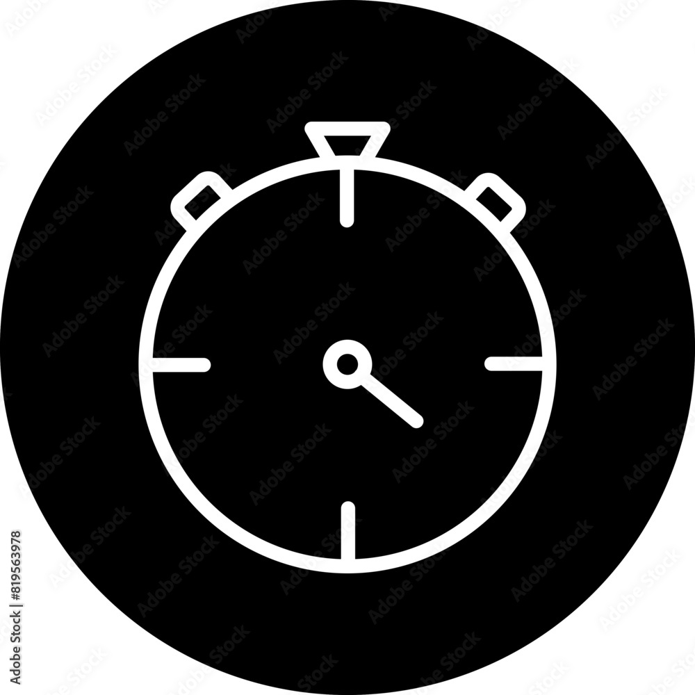 stpwatch Line White Circle Black Icon Design stpwatch Line White Circle Black Icon Design
