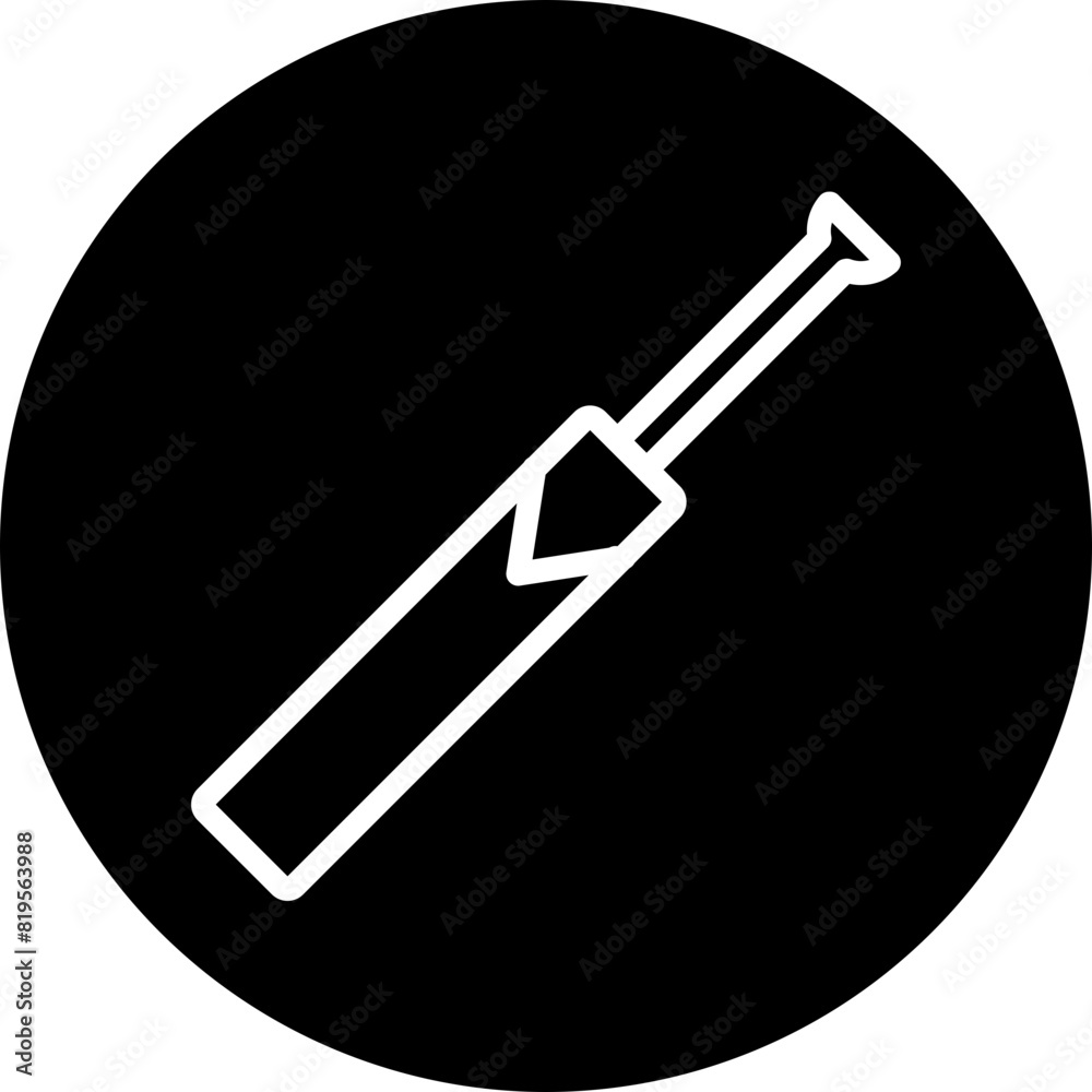cricketbat Line White Circle Black Icon Design cricketbat Line White Circle Black Icon Design