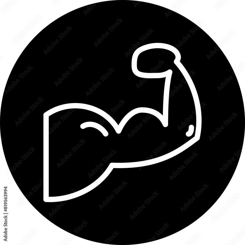 bodybuilding Line White Circle Black Icon Design bodybuilding Line White Circle Black Icon Design