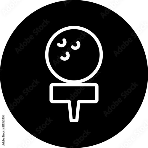 golfball Line White Circle Black Icon Design