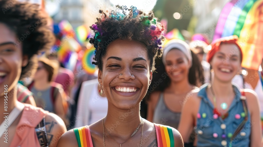 A diverse LGBTQ+ community engaging in a solidarity protest. A diverse LGBTQ+ community engaging in a solidarity protest.