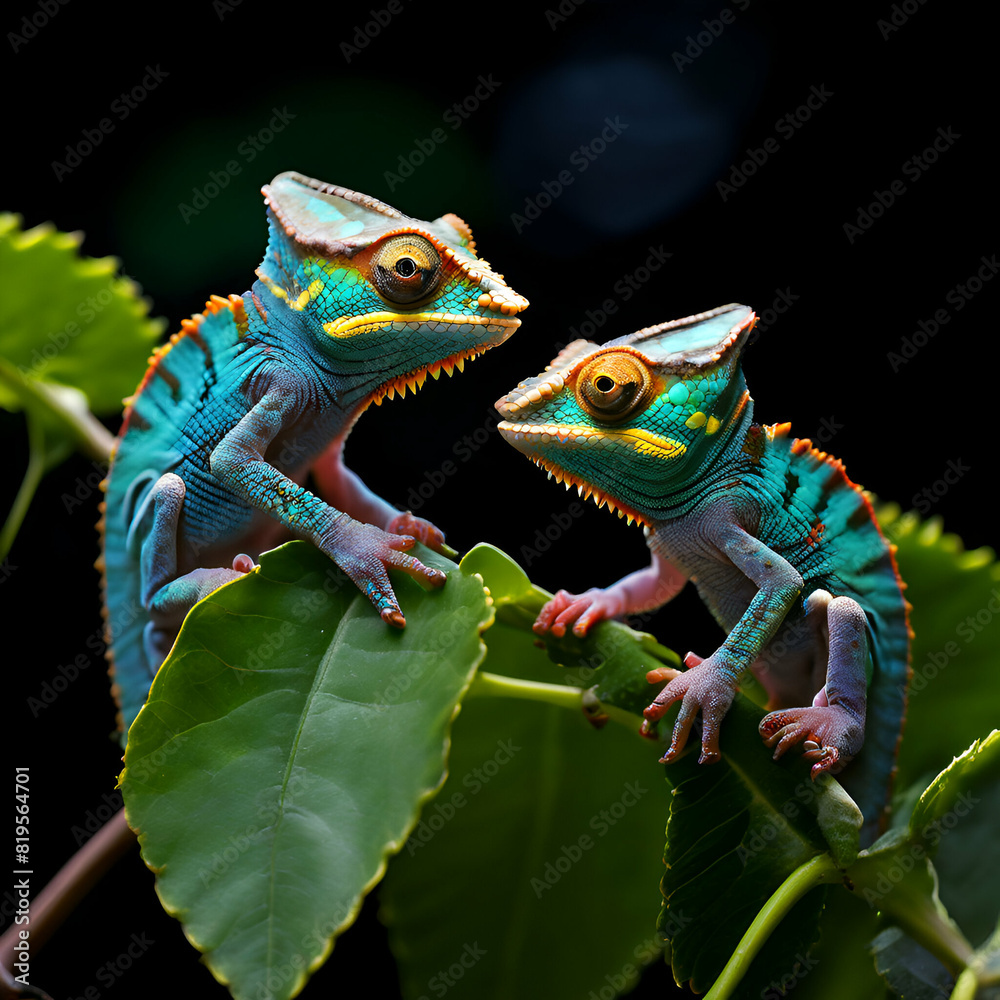 Fototapeta premium dwarf leaf chameleons