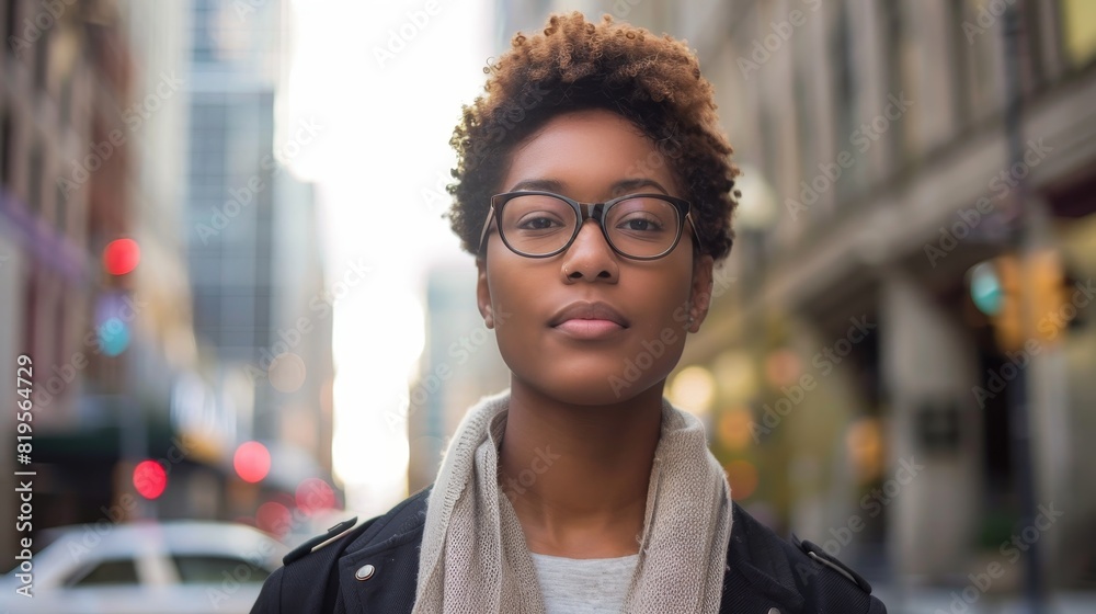 A transgender individual confidently expressing their identity in an urban setting. A transgender individual confidently expressing their identity in an urban setting.