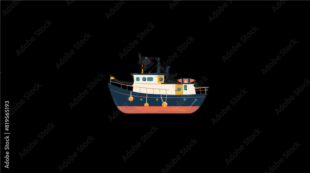 medium fishing boat blue generative ai medium fishing boat blue generative ai