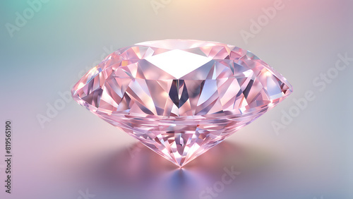 a pink diamond on a blue and pink background