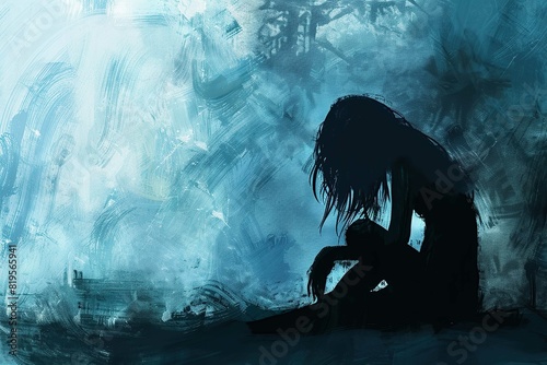 depression, female, silhouette