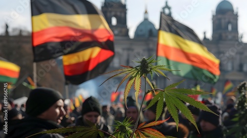 Protesters Rally in Berlin for Marijuana Legalization Amidst Historic Architecture