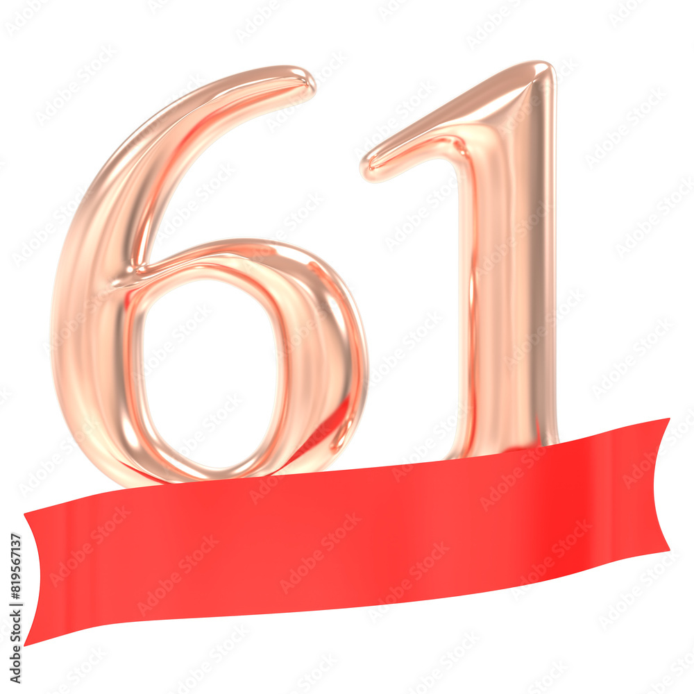 Happy Anniversary 61 Years 3d Rendering Happy Anniversary 61 Years 3d Rendering