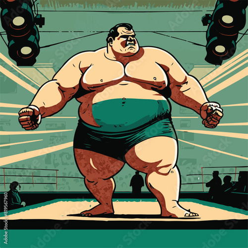 Sumo Japanese Culture Vector File. Unique and cool design. Generated AI Results - Artificial Intelligence