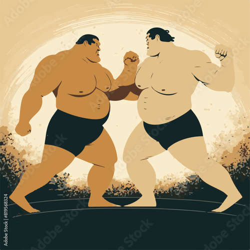 Sumo Japanese Culture Vector File. Unique and cool design. Generated AI Results - Artificial Intelligence