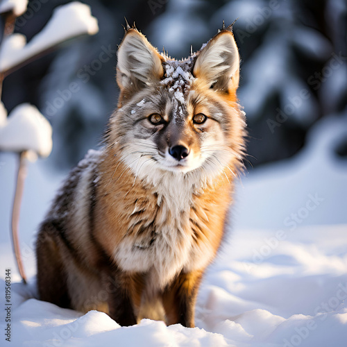 a sable poses in the snow
