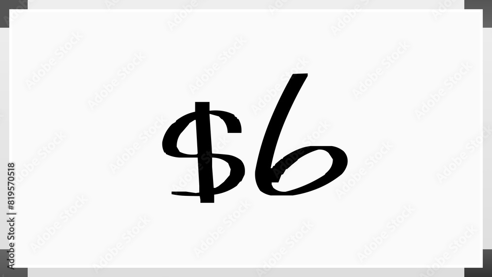 $6 のホワイトボード風イラスト $6 のホワイトボード風イラスト
