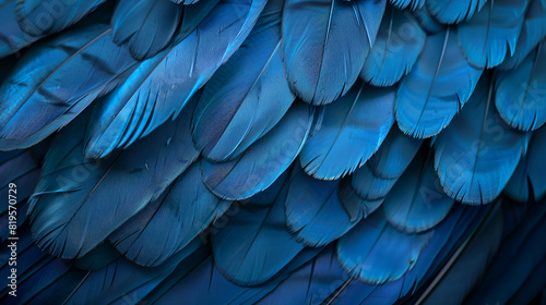Background with blue jay feathers, blue background or texture, Generative Ai 
