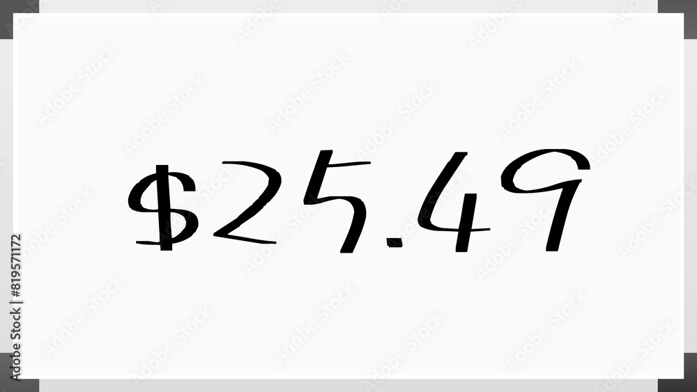 $25.49 のホワイトボード風イラスト $25.49 のホワイトボード風イラスト