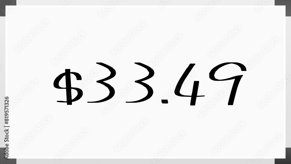 $33.49 のホワイトボード風イラスト $33.49 のホワイトボード風イラスト