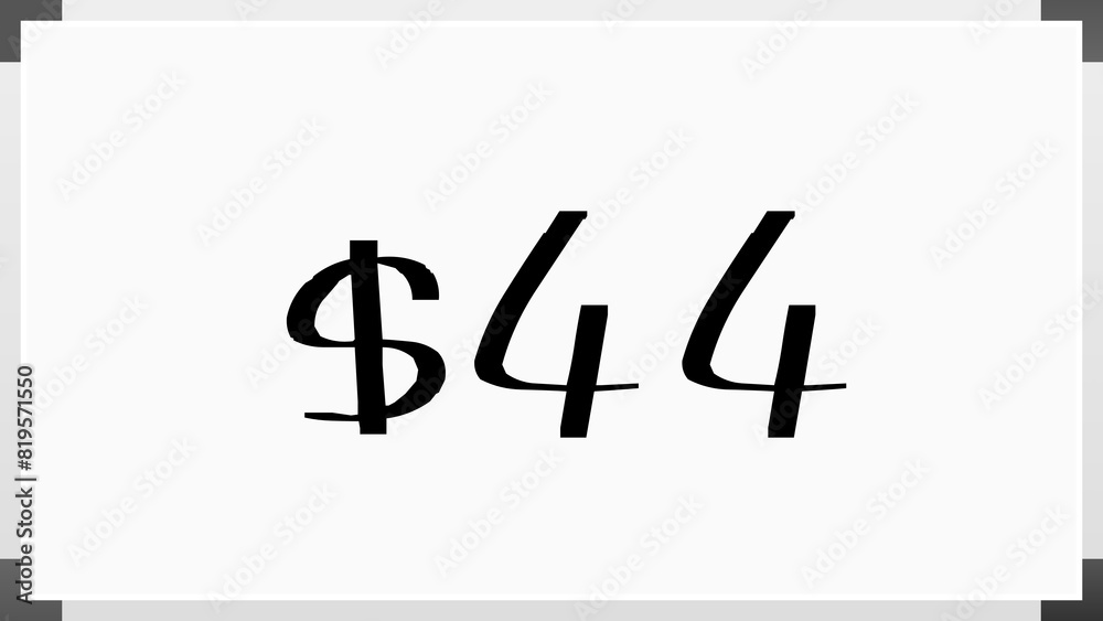 $44 のホワイトボード風イラスト