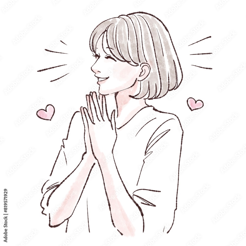 喜ぶ/喜び/嬉しい/やったー/キュン/恋をする/ときめく/バレンタイン/ときめき/ハート/恋愛/出会い/メロメロ/惚気/大喜び/幸せ/ハッピー/笑顔/水彩/手描き/女性/女の子のイラスト素材 喜ぶ/喜び/嬉しい/やったー/キュン/恋をする/ときめく/バレンタイン/ときめき/ハート/恋愛/出会い/メロメロ/惚気/大喜び/幸せ/ハッピー/笑顔/水彩/手描き/女性/女の子のイラスト素材