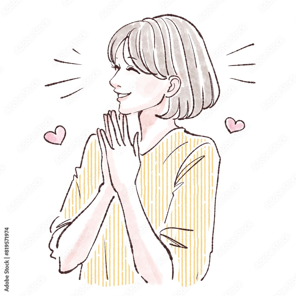 喜ぶ/喜び/嬉しい/やったー/キュン/恋をする/ときめく/バレンタイン/ときめき/ハート/恋愛/出会い/メロメロ/惚気/大喜び/幸せ/ハッピー/笑顔/水彩/手描き/女性/女の子のイラスト素材 喜ぶ/喜び/嬉しい/やったー/キュン/恋をする/ときめく/バレンタイン/ときめき/ハート/恋愛/出会い/メロメロ/惚気/大喜び/幸せ/ハッピー/笑顔/水彩/手描き/女性/女の子のイラスト素材