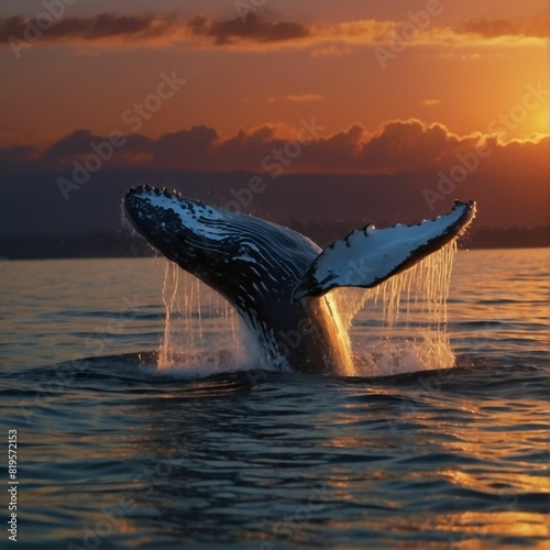 Whale jumping out  of water © dave958
