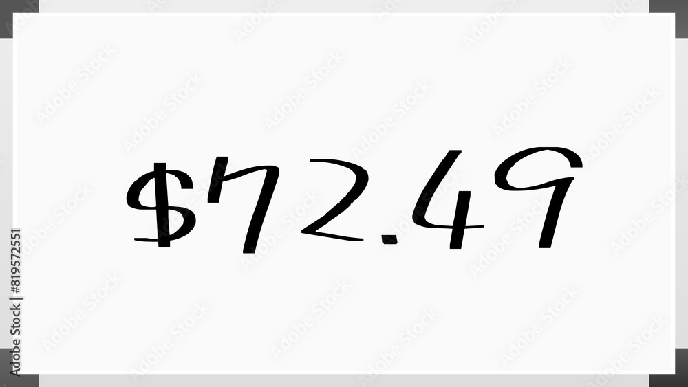 $72.49 のホワイトボード風イラスト $72.49 のホワイトボード風イラスト