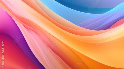 Abstract wavy pattern in vibrant orange and blue hues. Abstract artwork with colorful waves that appear to be flowing and swirling across the background. Dynamic background for modern design. AIG35.