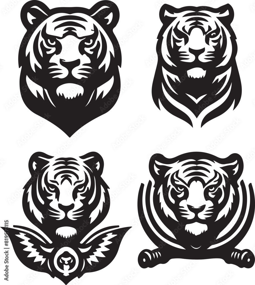 Fototapeta premium tiger bundle art ilastration