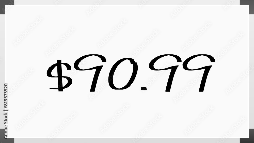 $90.99 のホワイトボード風イラスト $90.99 のホワイトボード風イラスト