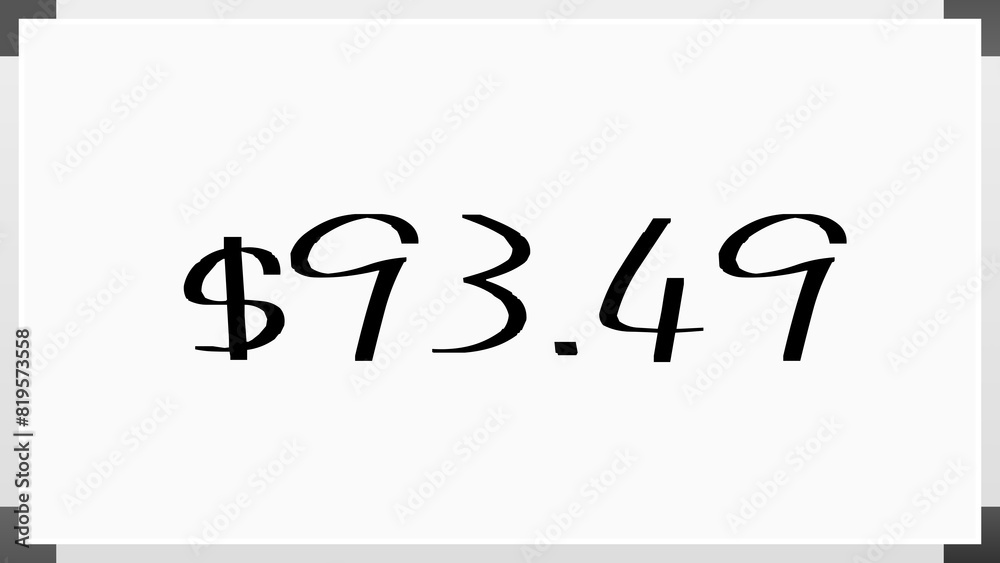 $93.49 のホワイトボード風イラスト $93.49 のホワイトボード風イラスト