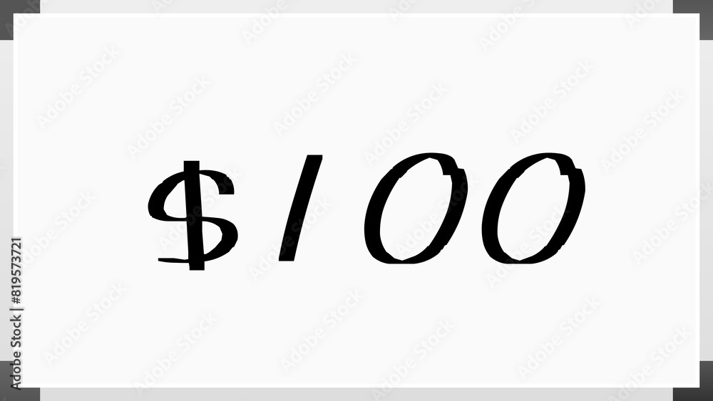 $100 のホワイトボード風イラスト $100 のホワイトボード風イラスト