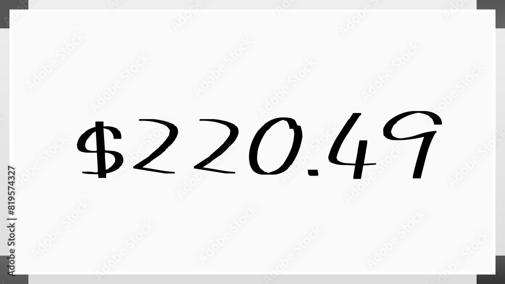 $220.49 のホワイトボード風イラスト $220.49 のホワイトボード風イラスト