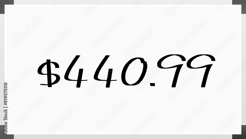 $440.99 のホワイトボード風イラスト $440.99 のホワイトボード風イラスト