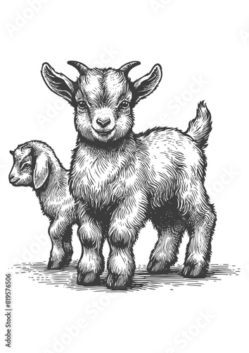 goat Vector, baby goat vector illustration, goat emblem design, baby goat vector