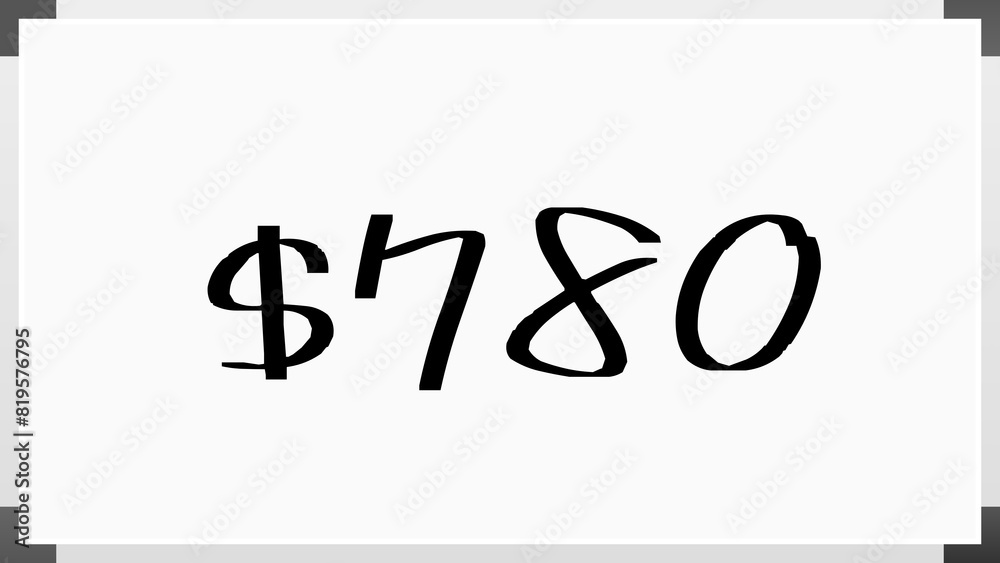 $780 のホワイトボード風イラスト $780 のホワイトボード風イラスト