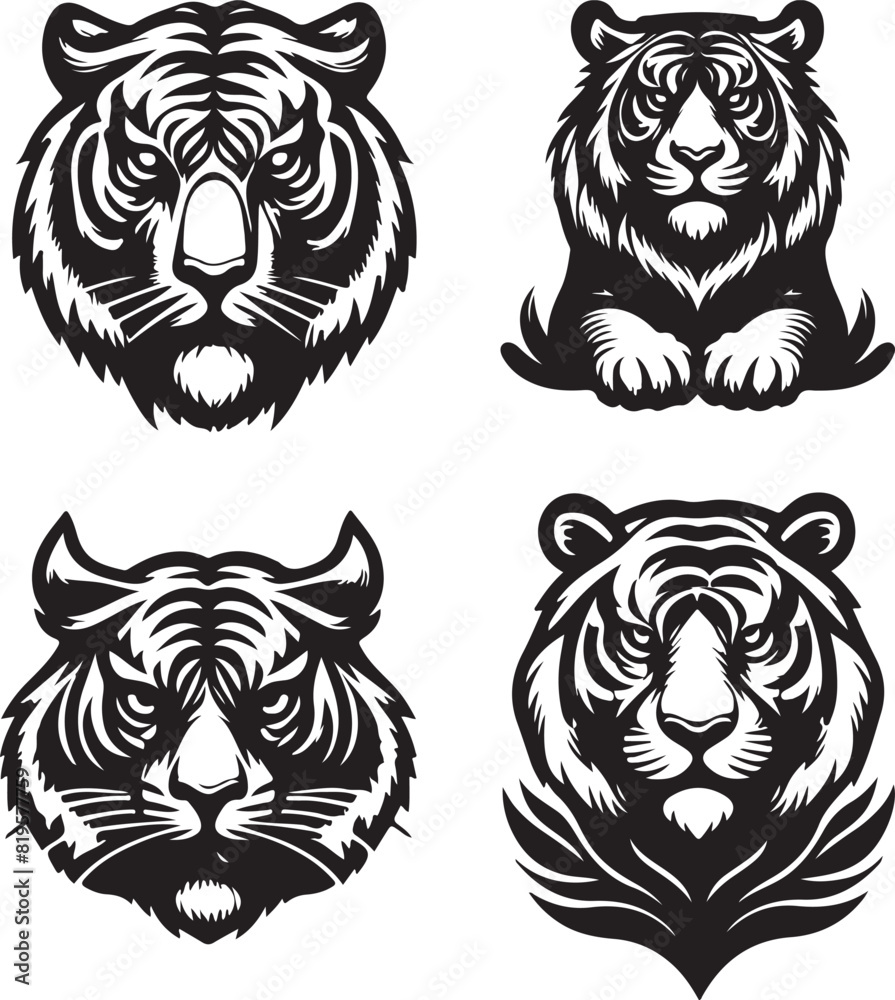 Obraz premium tiger bundle art ilastration